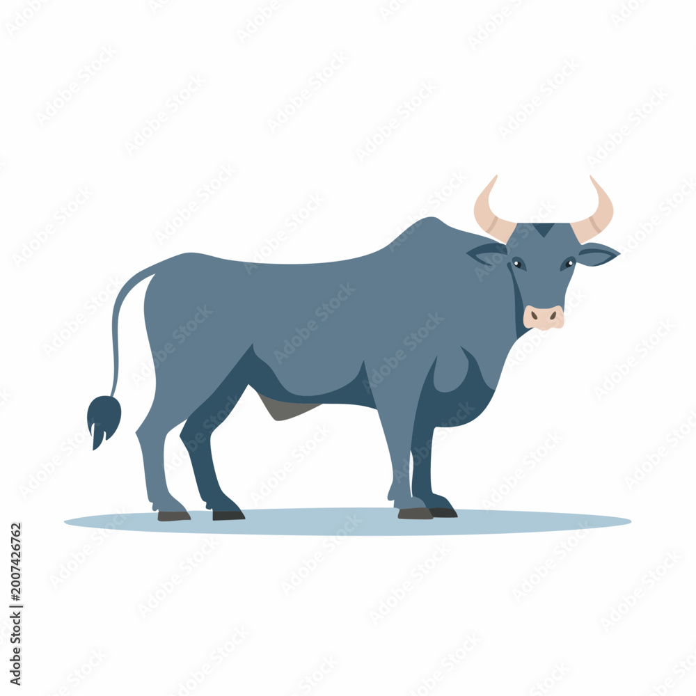 Fototapeta premium Illustration of a Domestic Water Buffalo