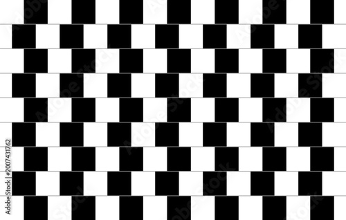 фотографія 線が斜めに見えるチェック模様の錯視