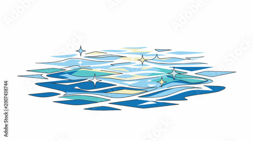 Abstract illustration of blue water with sparkling highlights.
