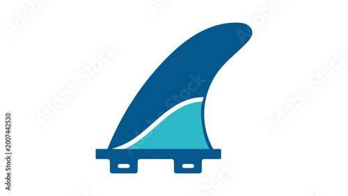 Photography Modern flat vector icon of a surfboard fin isolated on white, representing summer sports, surfing equipment, and ocean waves in a clean minimalist illustration for professional graphic design