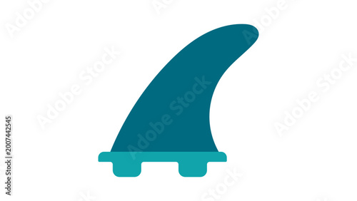 Bild auf Leinwand Professional surfboard fin vector icon illustration, minimalist hand-drawn design with clean outline and scalable bold shape, ideal for summer sports branding and modern graphic resources