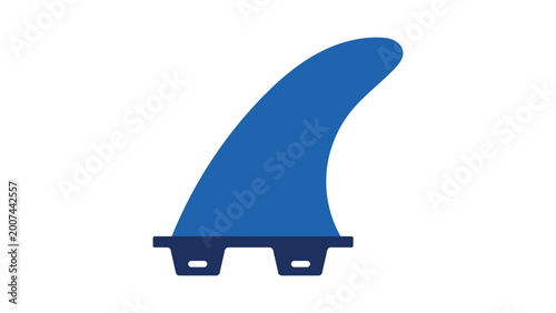 Quadro su tela Modern surf fin vector icon illustration for summer watersports, featuring a minimalist hand-drawn design with clean lines and scalable bold shape, isolated on white background for graphics