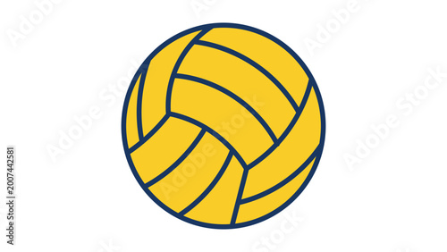 Foto Modern water polo ball vector icon with an editable stroke, showing a professional flat line illustration on a white background, perfect for aquatic sports branding and competition materials