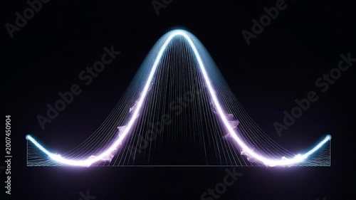 Seamless loop price inflection curve animation, glowing transition for financial analysis.