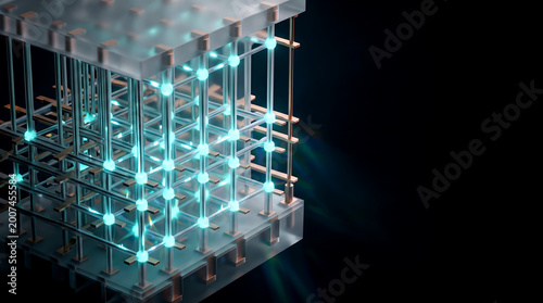Neuromorphic crossbar array architecture. Memristor matrix computing layout