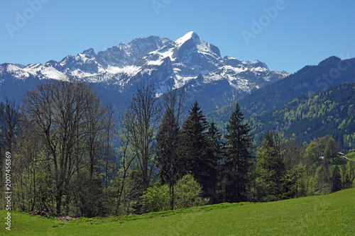 Blick von Hintergraseck auf Alpspitze und Hochblassen
