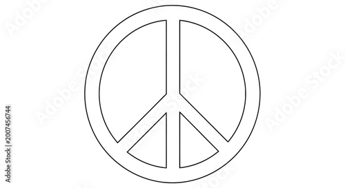 Photos Simple line drawing of a peace symbol within a circular frame