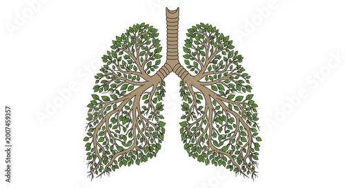Tableau sur toile Green lungs made of leaves and trees.