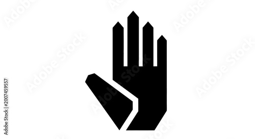 Schilderij op canvas Black Hand Gesture Sign Symbol.