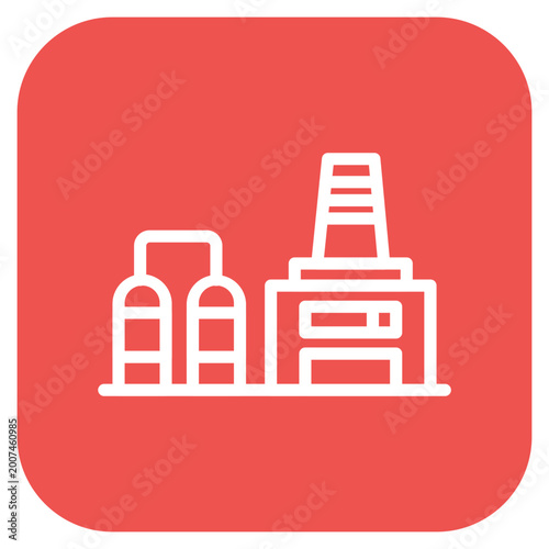 Oil Refinery Icon Style