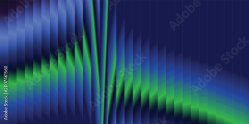 Vibrant green and blue gradient abstract background with vertical lines