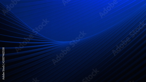 Canvas Print dark blue color combined with a solid black background with a row of overlapping curved lines