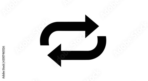 Recycle Arrows Symbol - Repeat Loop Icon on White Background