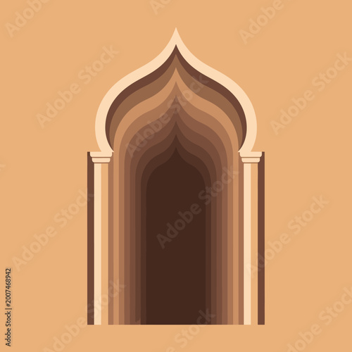 Brown and beige architectural archway design.