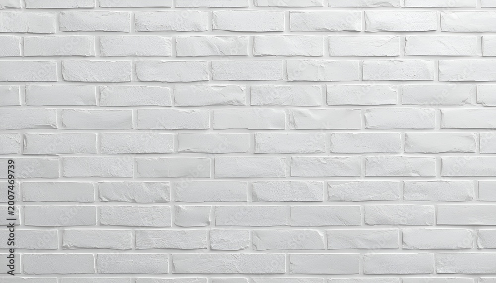 Obraz premium White brick wall texture with clean minimal pattern