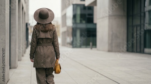 Фотография woman walking in the city