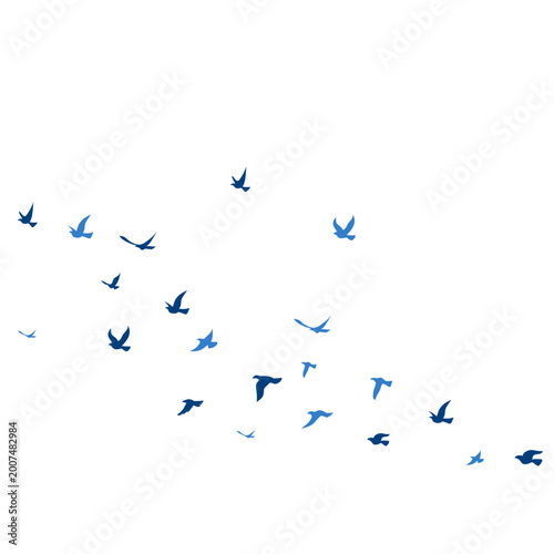 Quadro su tela World Migratory Bird Day, Flock of Birds Flying