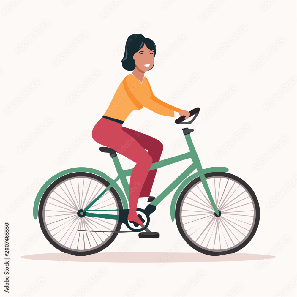 Fototapeta premium Woman Riding a Bicycle