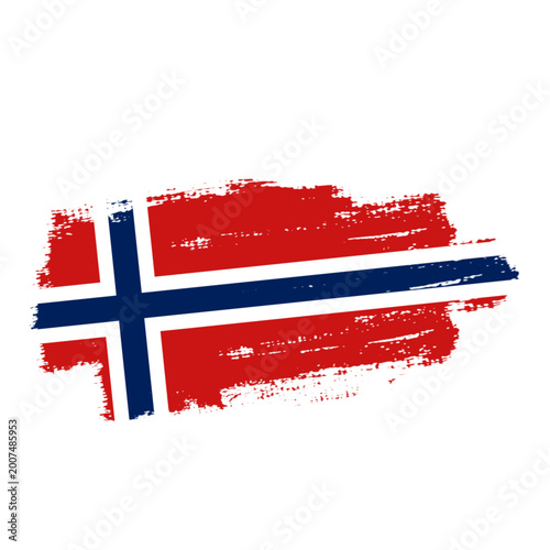 Brush Stroke Illustration of the Norwegian Flag