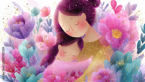 Mother and daughter smile and laugh together. Real people happy emotion reaction. Show love and care mother and daughter smiling embrace time together. Happy Mother's Day