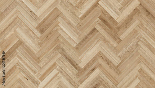 Light oak herringbone wood parquet flooring texture background.