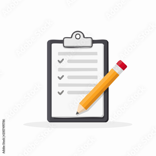 Clipboard with Checklist and Pencil