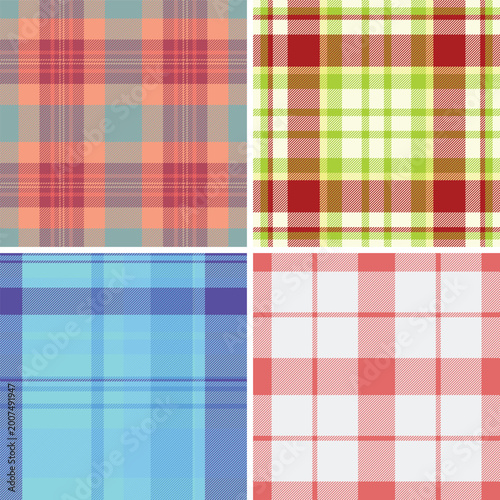 Εκτύπωση καμβά Plaid pattern collection for digital winter products