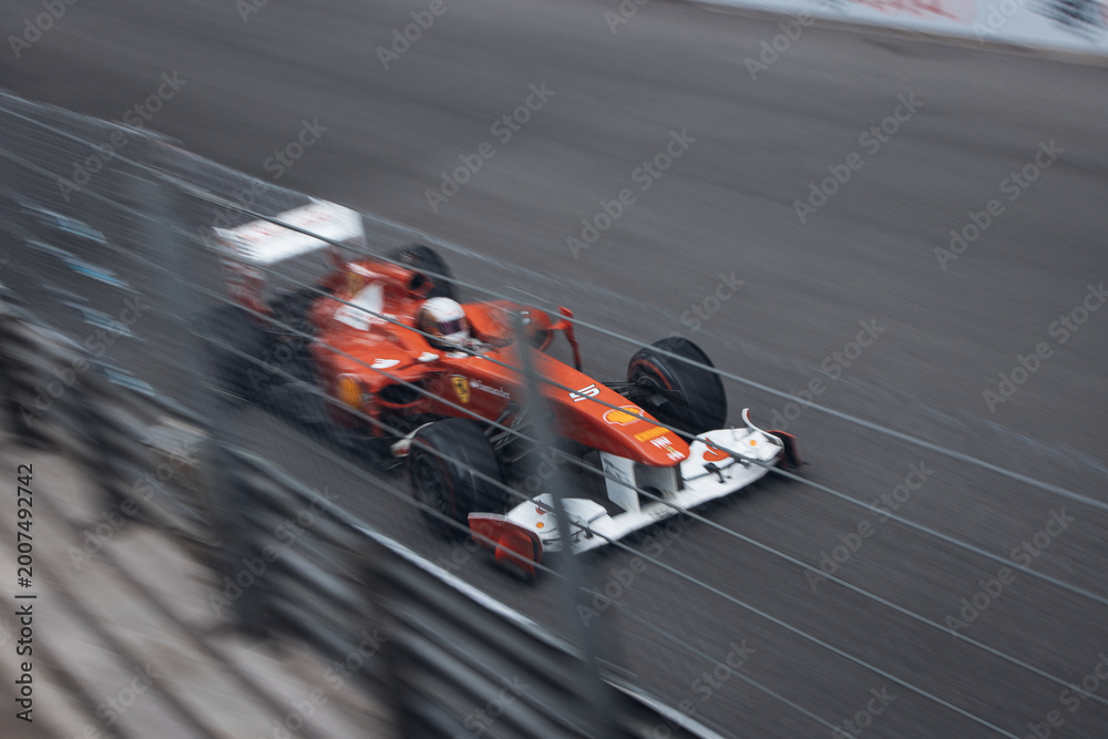 Fototapeta premium Ferrari F1 2002 at the Monaco F1 classic race
