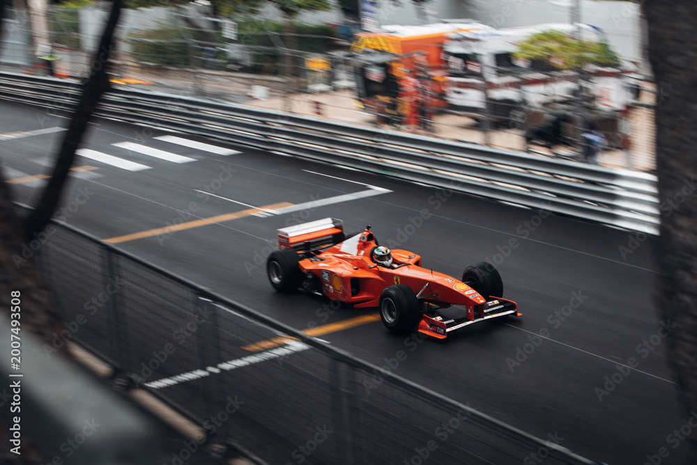 Fototapeta premium Ferrari F1 2002 at the Monaco F1 classic race