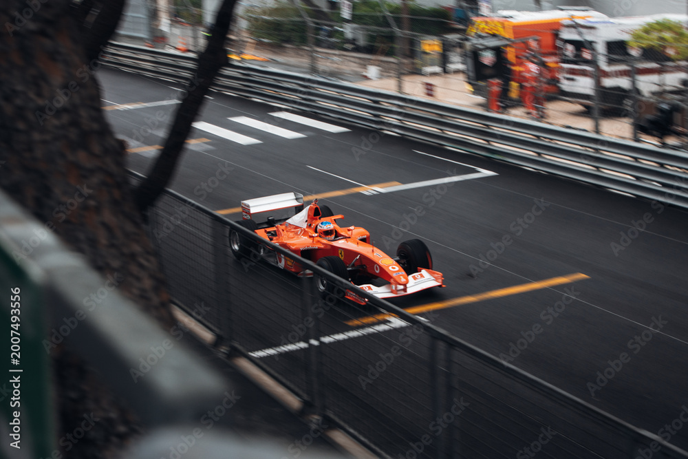 Fototapeta premium Ferrari F1 2002 at the Monaco F1 classic race