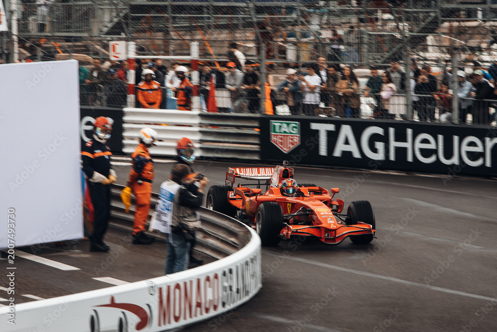 Fototapeta premium Ferrari F1 2002 at the Monaco F1 classic race