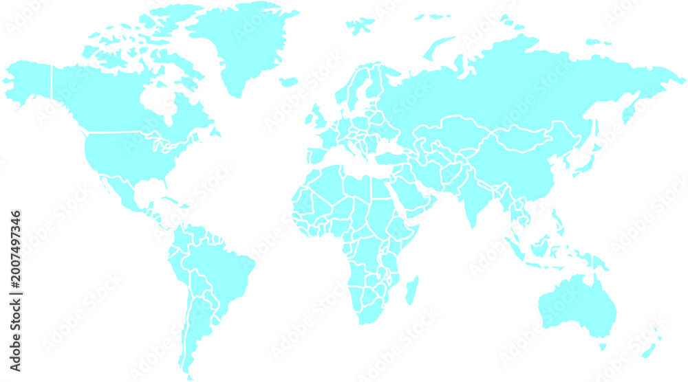 Obraz premium World Map Vector Flat Minimal Modern Illustration