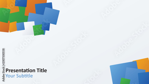 Abstract geometric shapes in blue, green, and orange forming a modern background