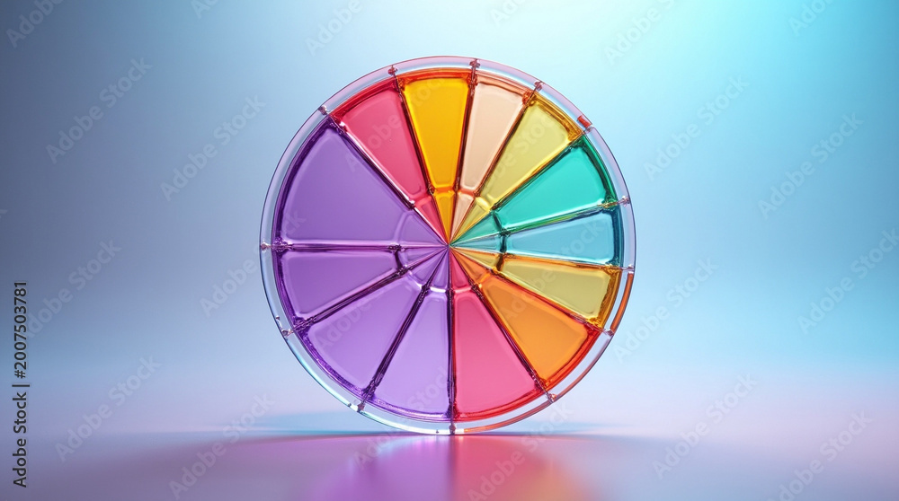 Obraz premium Vibrant translucent color wheel