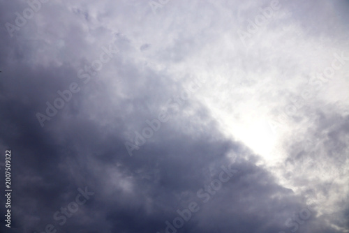 Foto Dense gray clouds dominate the sky