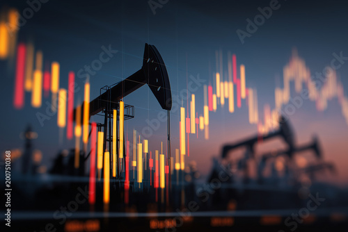 Oil and gas pricing fluctuations shown in market charts and global supply dynamics
