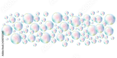 Soap bubbles. Abstract pattern. Delicate pastel colors, transparent texture, suitable for children's designs, greeting cards, 