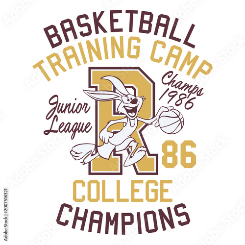 Vintage Basketball Badge Logo Retro College Sports Emblem Template
