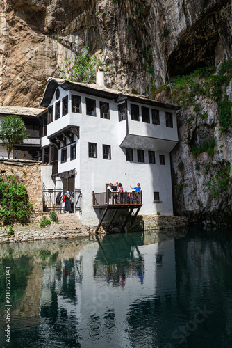 Buna river and the Blagaj Tekija.