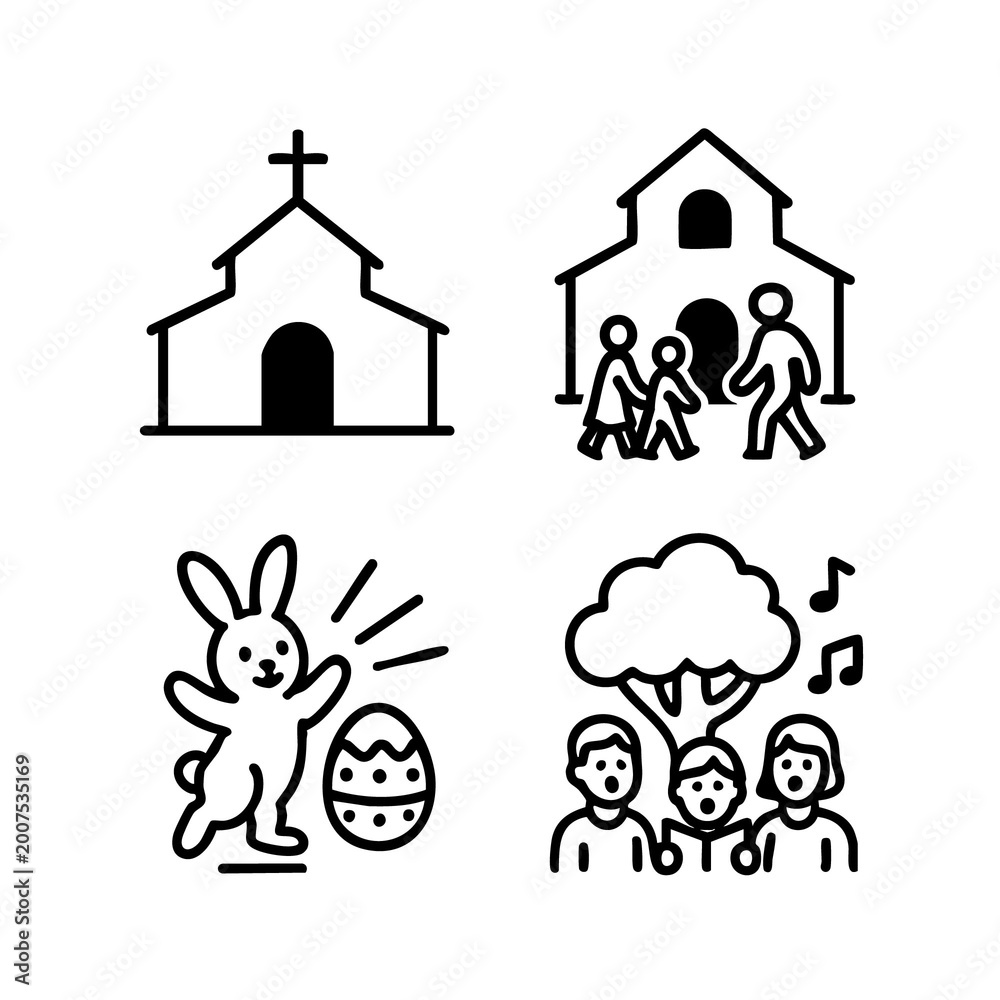 Fototapeta premium Vector illustration abstract design creative scalable graphics modern digital artwork geometric flat minimal colorful Easter church community image