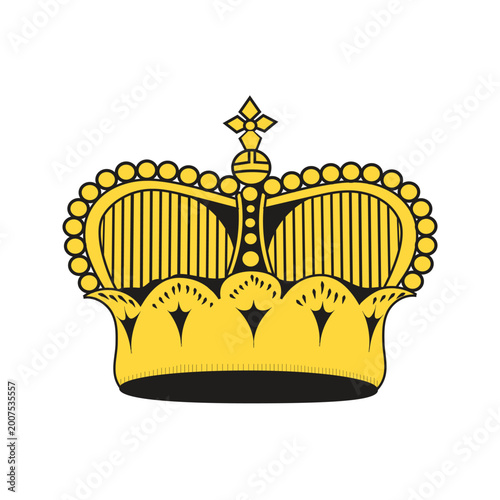 Official gold and black princely crown of Liechtenstein. Representing the unity of the people and the Princely House, this vector icon is the central symbol of the European alpine principality.
