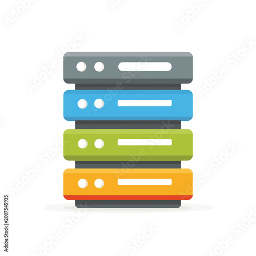 Fotografija Colorful Server Rack Technology Stack