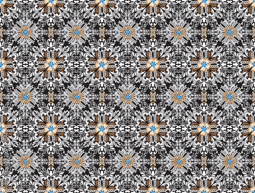 Aztec ethnic background design vector with a seamless pattern. Traditional motifs are illustrated. Element of a seamless pattern template