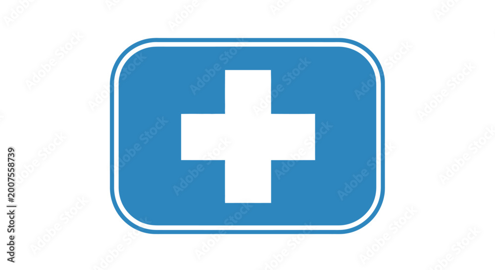 Fototapeta premium Blue medical symbol with white cross