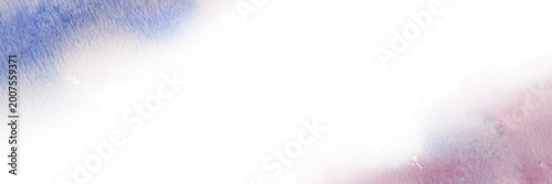 Soft Blue and Pink Watercolor Opposite Corner Border Background with Wide Copy Space