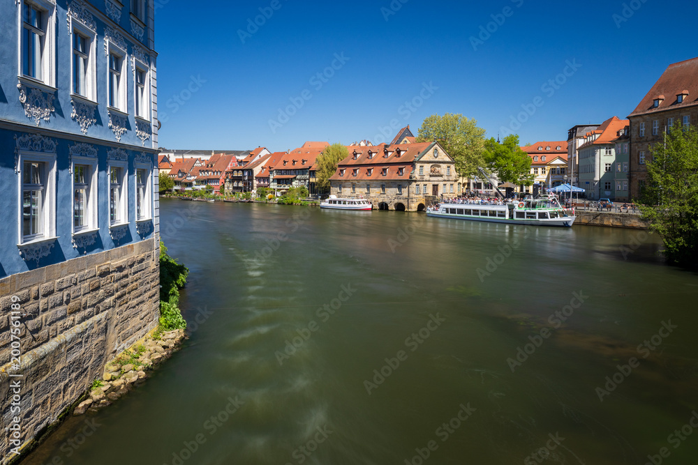 Naklejka premium Bamberg mit Blick auf die Regnitz an der kleinen Vendig