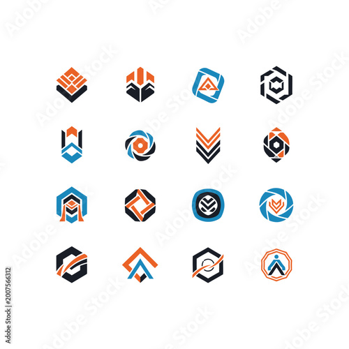 Set of Modern Geometric Business Logo Icons and Symbols