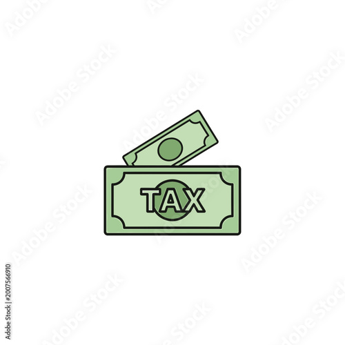 Tax Payment and Financial Concept Illustration with Paper Money
