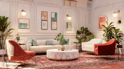 Comfortable seating in a chic room.