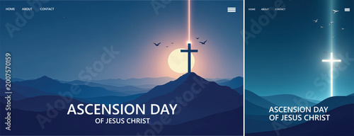 Cuadro en lienzo Elegant ascension day background, Illustration ascension day background for webs